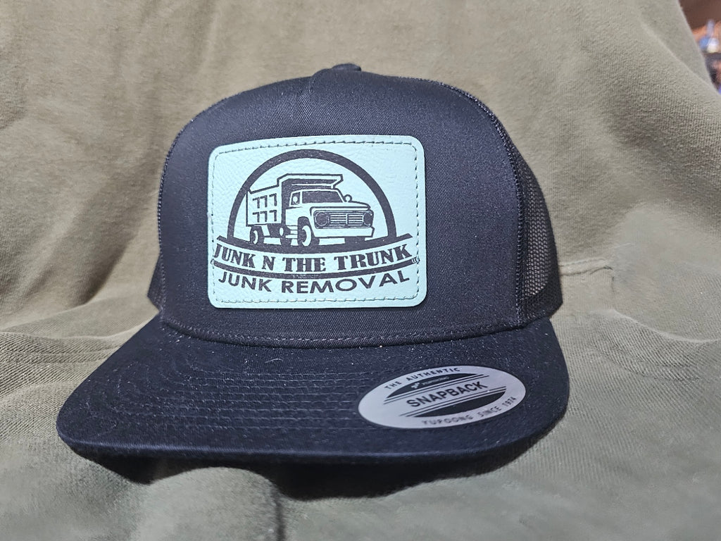 Custom Laser-Engraved Leatherette Patch Hat