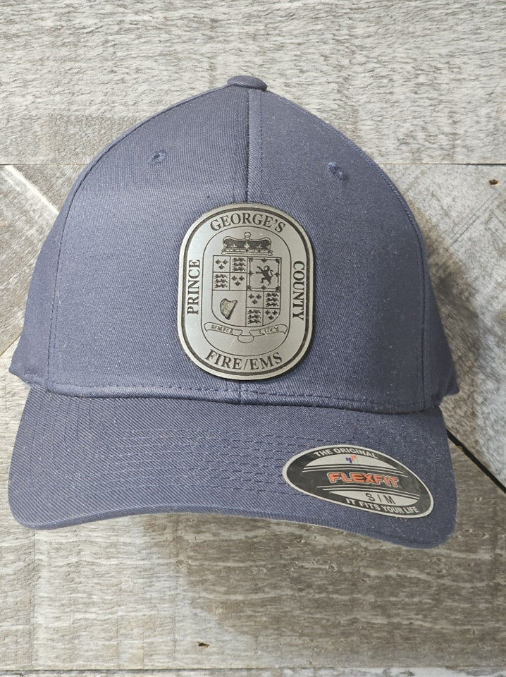Trucker FLEX FIT hat W/ Brushed Silver PGFD Patch