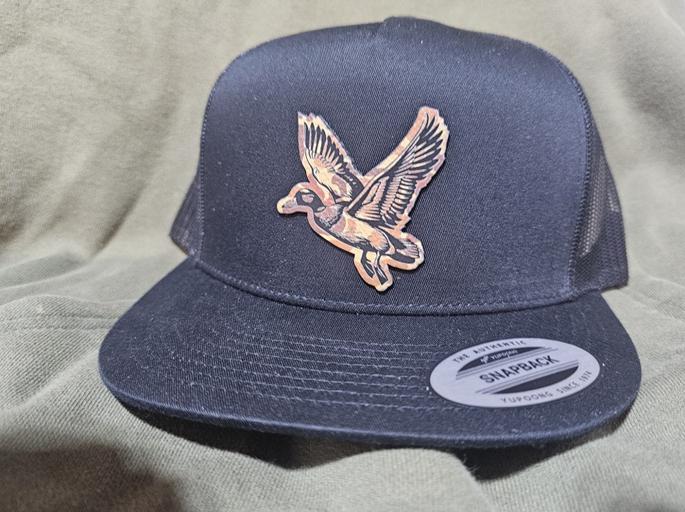 Custom Laser-Engraved Leatherette Patch Hat