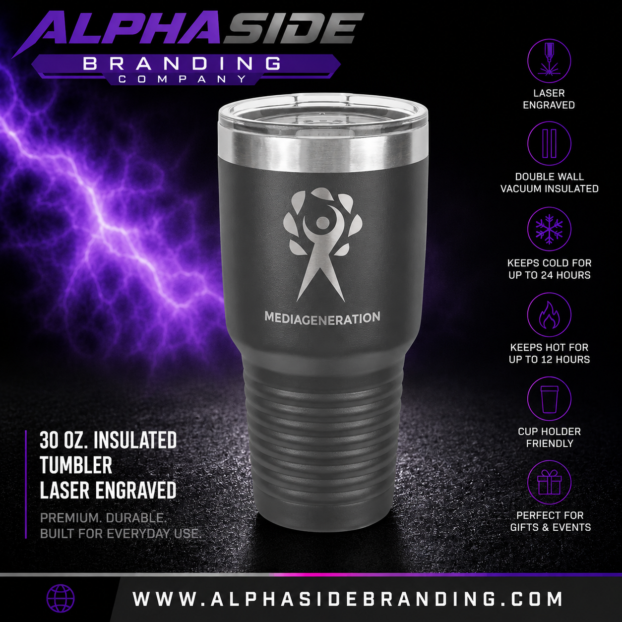 30oz Insulated Tumbler Laser Engraved