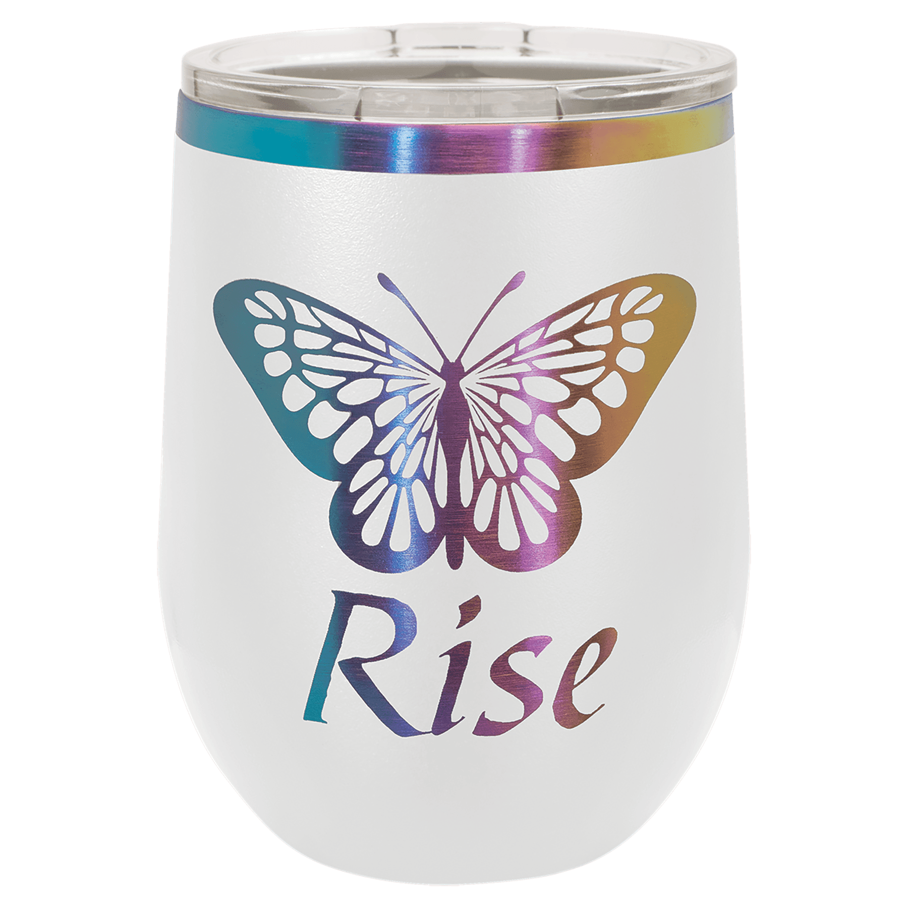 ION-PLATED "PRISM" 12oz Stemless Wine Tumbler w/ lid
