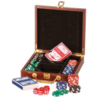 Rosewood Finish 100 Chip Poker Set