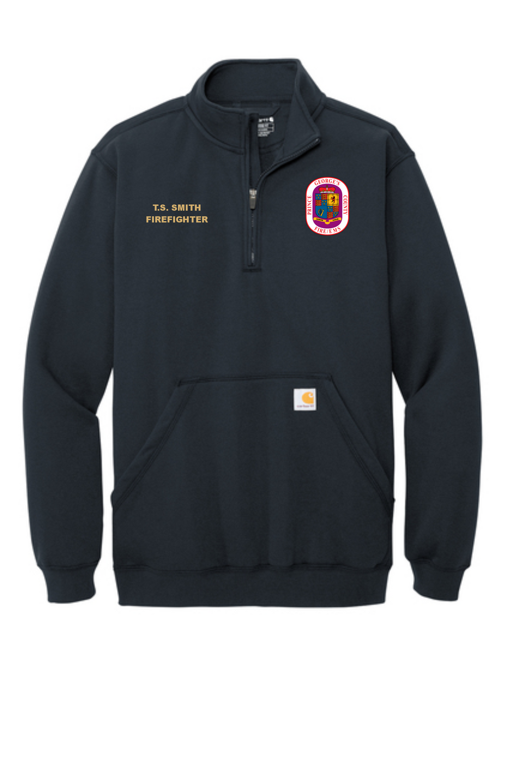 PGFD Quarter-Zip  CARHARTT MIDWEIGHT Sweatshirt— Full Color PRINTED Design